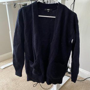 Uniqlo Dark Blue Button-up Cardigan